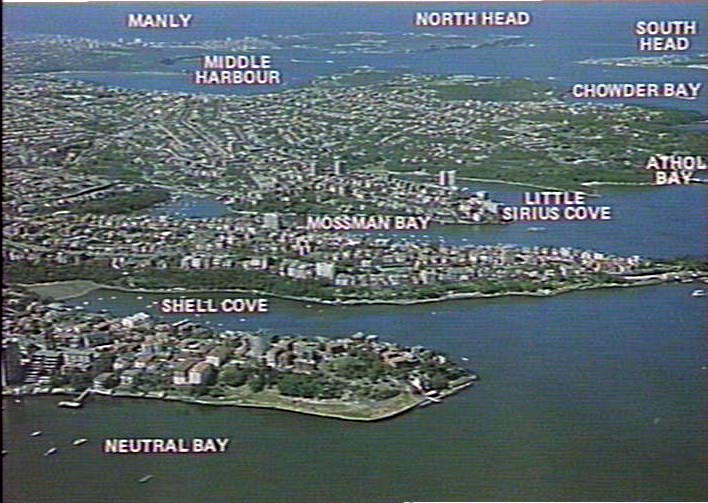 Aerial view over Sydney Harbour and district to Manly
