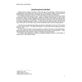 Aboriginal Presence at Little Manly