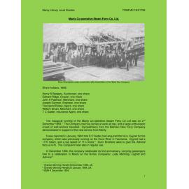 Manly Co-operative Steam Ferry