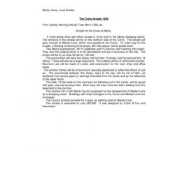 Manly Corso Arcade 1956