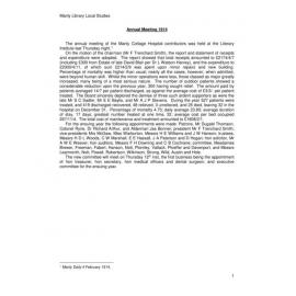 Manly Cottage Hospital Annual Meeting 1914