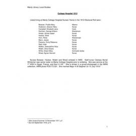 Manly Cottage Hospital Nurses 1913