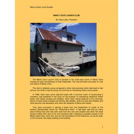 Manly Cove Launch Club