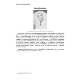 Matron Dorothy Nixon Manly Hospital