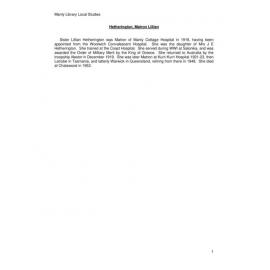 Matron Lillian Hetherington