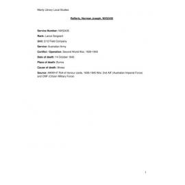 Norman Joseph Rafferty NX52435