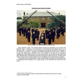 Parade Ground School of Artillery North Head