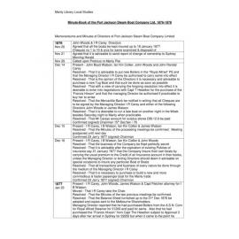 Port Jackson Steam Boat Company Minute Book