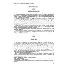 Quarantined Ships 1828-1980