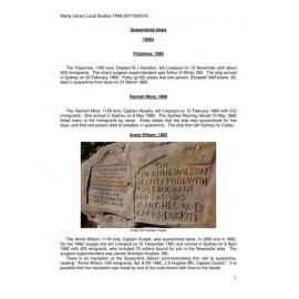 Quarantined ships of the 1860s