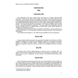 Quarantined ships of the 1880s