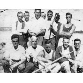 Queenscliff Surf Life Saving Club members working on first clubhouse