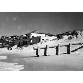 South Curl Curl Surf Life Saving Club with storm water pipe in foreground