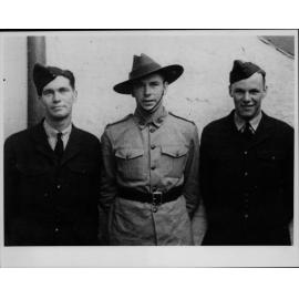 Jack Hawk, Victor Hawkins and Friend World War II Soldiers  