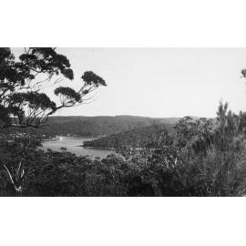 Aerial view over Church Point and Pittwater from Bilgola Plateau.