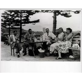 Staff of Immunisation clinic enjoying lunch at Newport Beach