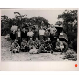 Members of the Beacon Hill Bush Fire Brigade with fire tanker