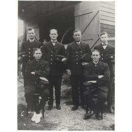 Members of Freshwater Fire Brigade outside the Charles Street Station, Harbord