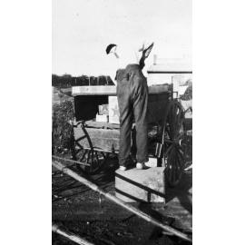 Working on a cart, Turvey farm, Belrose