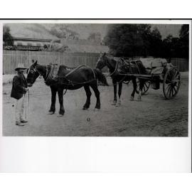 Horse and cart pulling stone from quarry