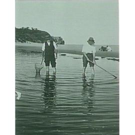 Robert and Christopher Puffett fishing, Narrabeen Lagoon