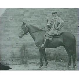 George Brock on a polo pony, Mona Vale