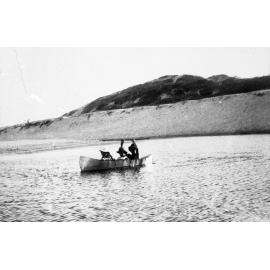 Les and Fred MacLean with Vic Evans on Curl Curl Lagoon