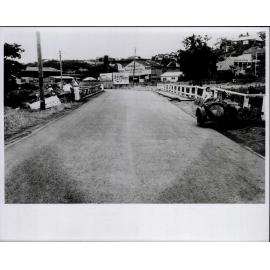 Manly Lagoon Bridge, looking north along Pittwater Rd towards Hayman and Ellis Timber Yard