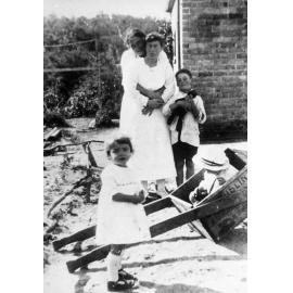 Amber and Barbara McGurgan and children, North Manly