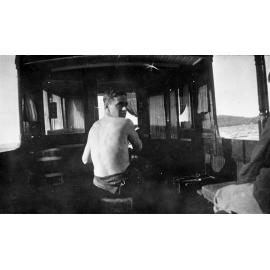 On board the 'Alpha' crossing Pittwater