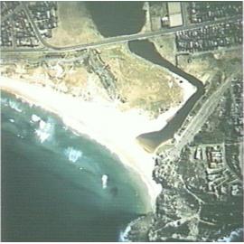 Aerial view of Curl Curl Beach and Lagoon