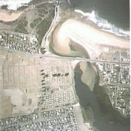 Aerial view of mouth of Narrabeen Lagoon