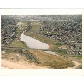 Aerial view of Griffin Road and Curl Curl Lagoon
