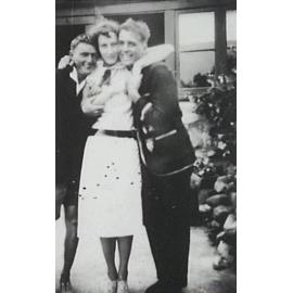 Betty Pollock, Des Semmler and Stan at the Yewen's place  for Christmas