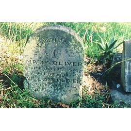 Gravestone for Mary and William Oliver at Church Point