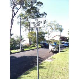 No Through Road sign in Wyanga Road, Elanora Heights.