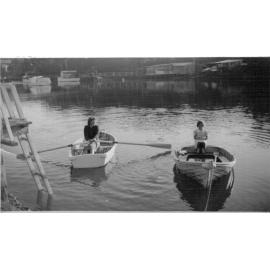 Douglas girls in rowing boat, Mona Vale