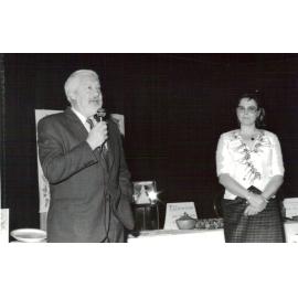 Mayor Eric Green at 25th Anniversary celebration of Artists and Craftsmen of Pittwater, Mona Vale Memorial Hall, 1992