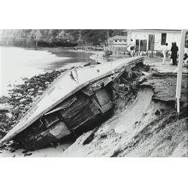 Swimming pool collapsing after storm at Bilgola Beach, Newport, 1974