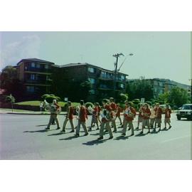 NSW Conservation Big Band marching at the Newport Jazz Festival, March 1993