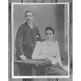 Alice Bellchambers Kuhlmorgen and Carl Tekel Kuhlmorgen, on their wedding day in 1890