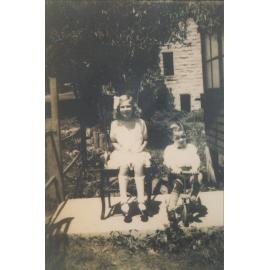 Betty and Keith Gray outside their home on Beaconsfield Street, Newport, c1933