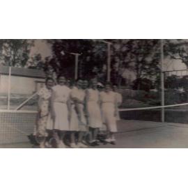 Newport Public School mothers tennis group at Gladstone Street Courts, Newport, 1950s