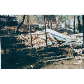 Remains of burnt house at Kuttabul Place, Elanora Heights, 1994