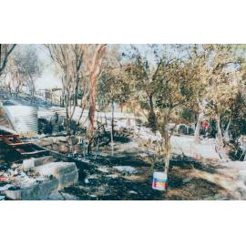 Remains of burnt house at Kuttabul Place, Elanora Heights, 1994