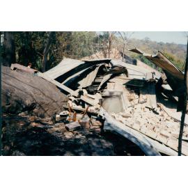 Brick rubble and corrugated iron at Kuttabul Place, Elanora Heights, 1994