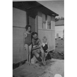 Children and father in bathing suits, North Narrabeen