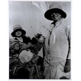 Germana Aloisi with her daughter Bertha (with cauliflower) at their market garden, Dee Why