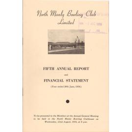 Manly Bowling and Recreational Club 1956 Annual Report