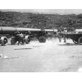 9.2 inch gun barrel in transit to North Fort, North Head